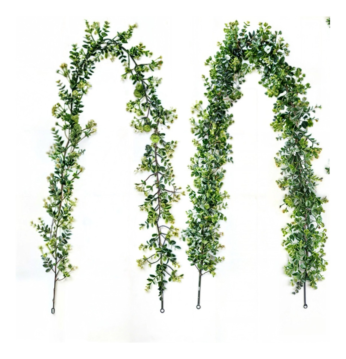 SET DE 2 PLANTAS ARTIFICIALES GUIRNALDAS EUCALIPTO HOJA JHN - 1