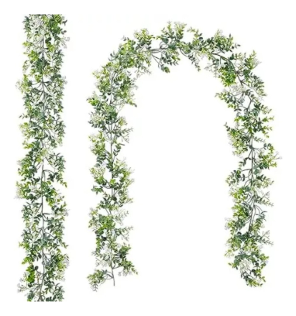 SET DE 2 PLANTAS ARTIFICIALES GUIRNALDAS EUCALIPTO HOJA JHN - 3