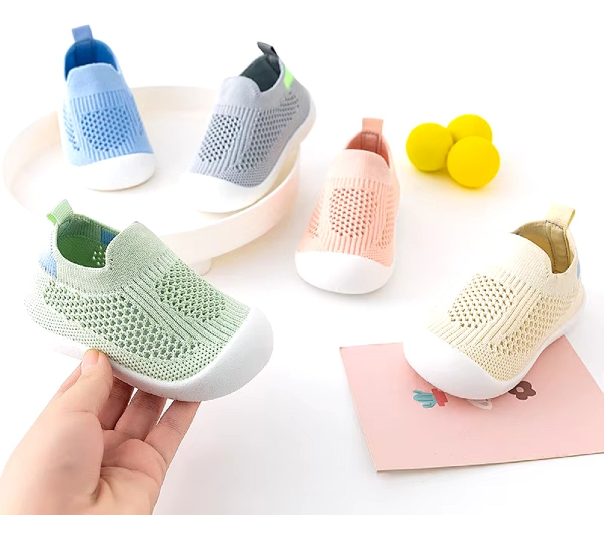 SET DE 2 ZAPATO CALCETÍN BEBÉ ANTIDESLIZANTE SUAVE JHN - 3
