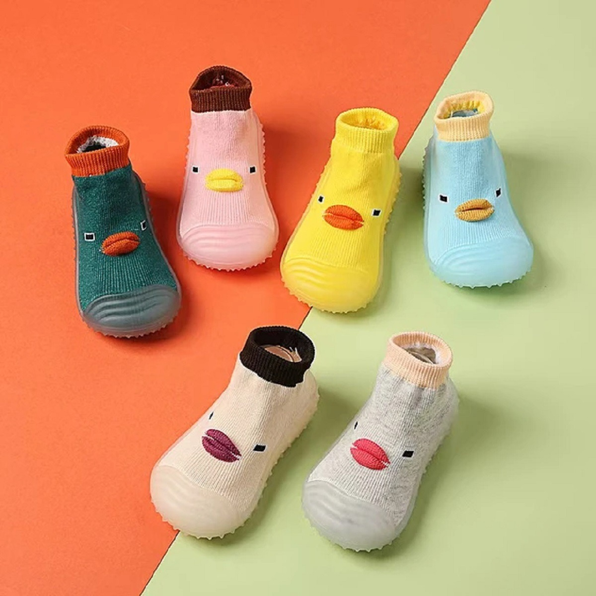 SET DE 2 ZAPATO CALCETÍN BEBÉ SUAVE ANTIDESLIZANTE JHN - 4
