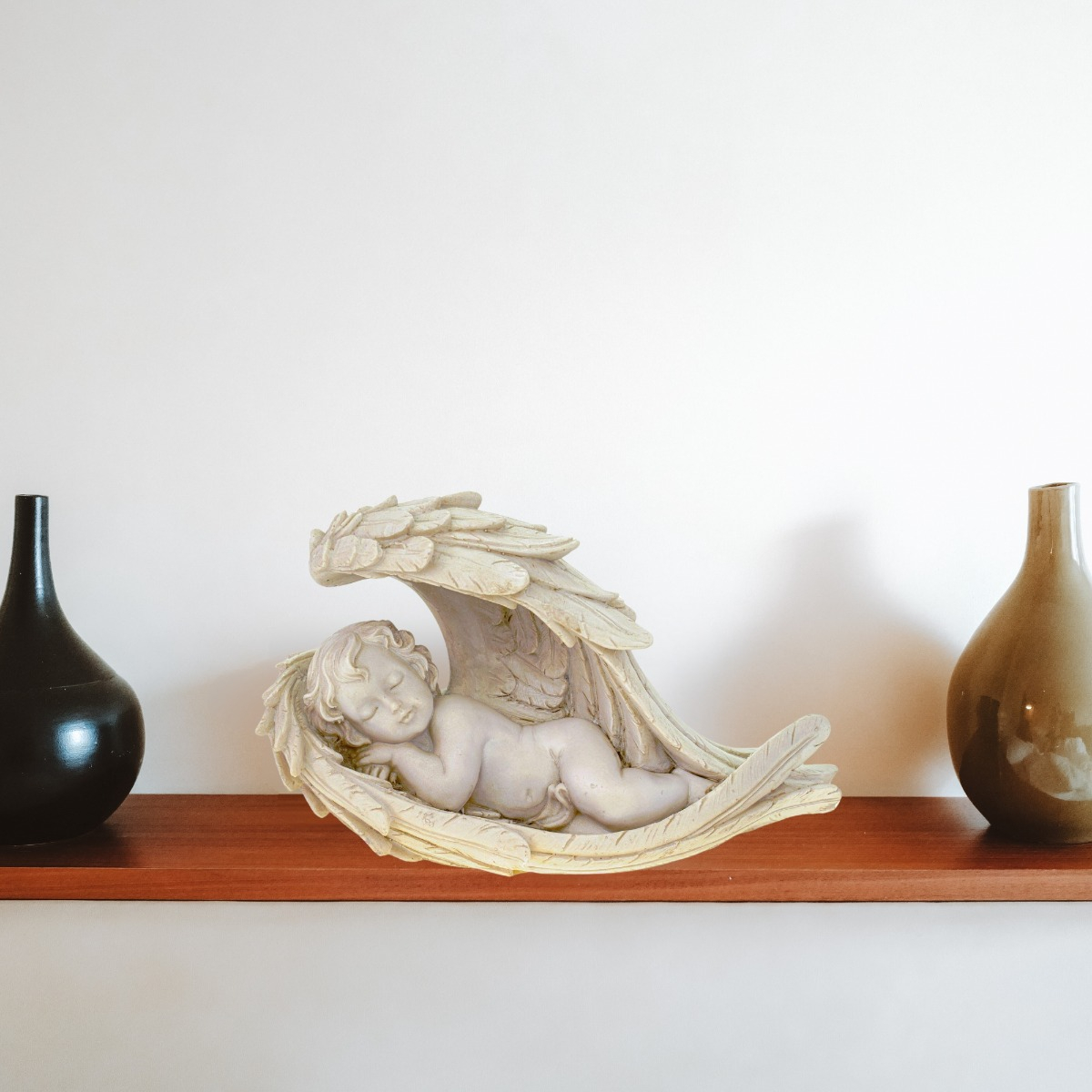 SET DE 2 ESTATUA DECORATIVA ÁNGEL DURMIENDO QUERUBÍN JHN - 2