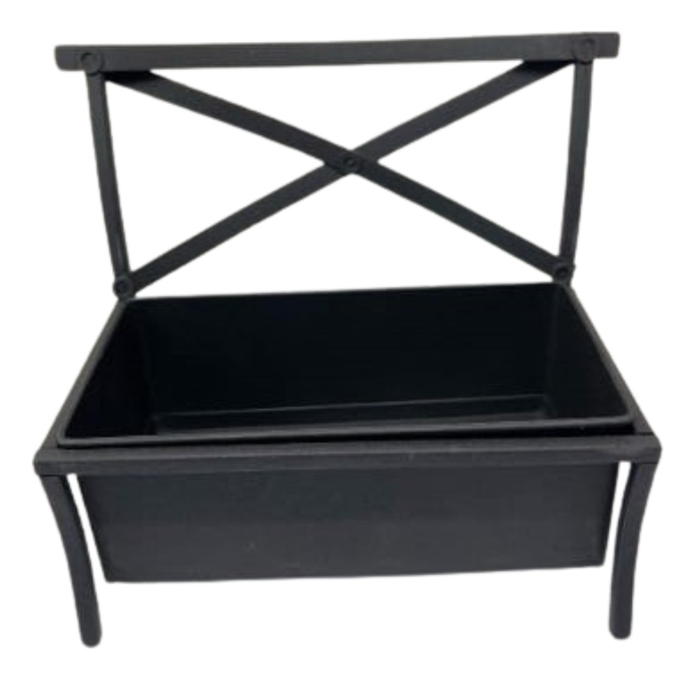 REPISA METAL JARDINERA DECORATIVA PLANTAS VERSÁTIL JHN NEGRO - 1