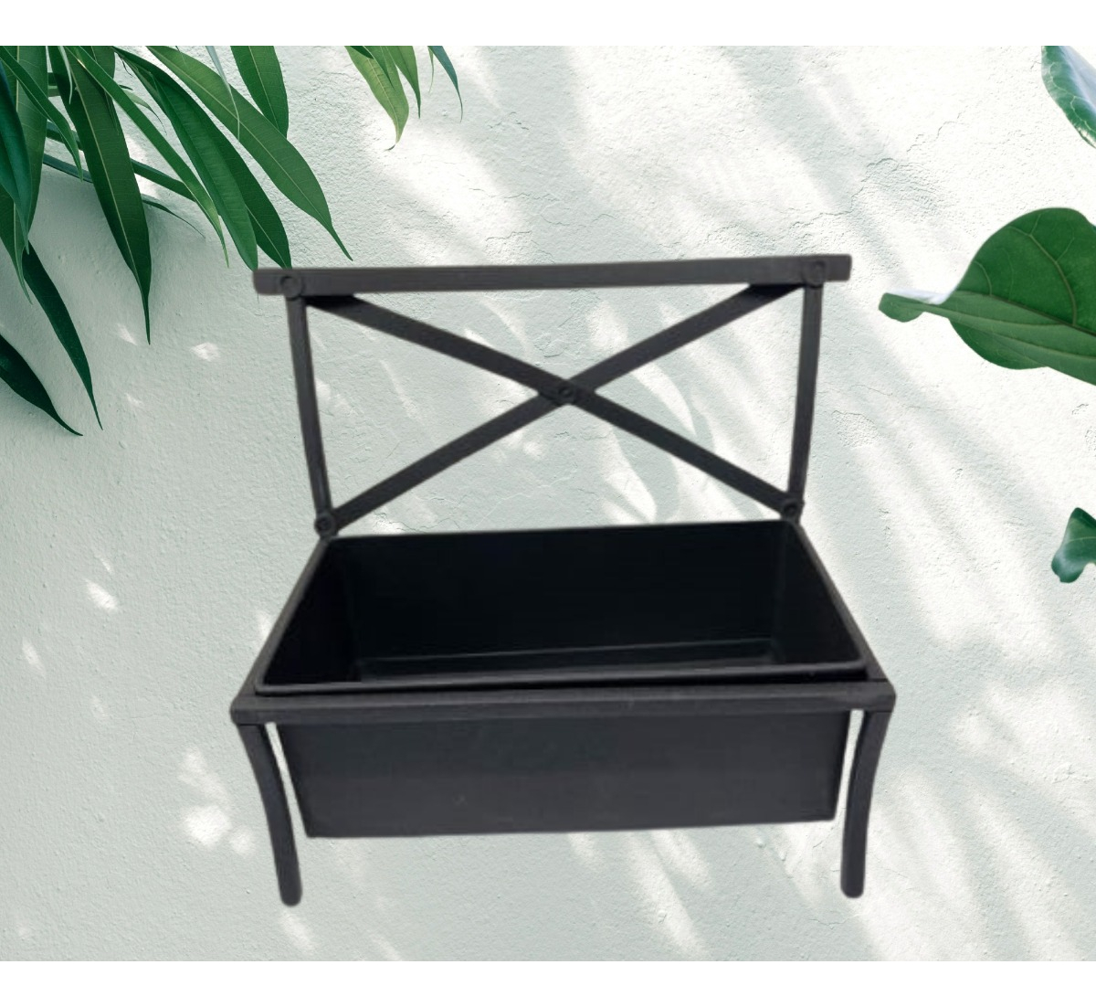 REPISA METAL JARDINERA DECORATIVA PLANTAS VERSÁTIL JHN NEGRO - 4