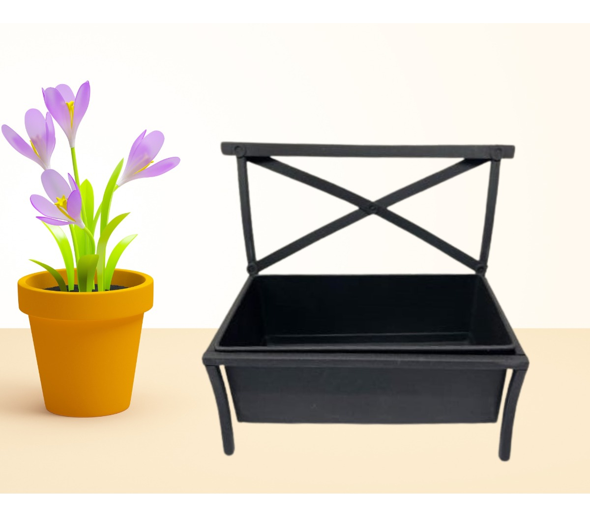 REPISA METAL JARDINERA DECORATIVA PLANTAS VERSÁTIL JHN NEGRO - 8