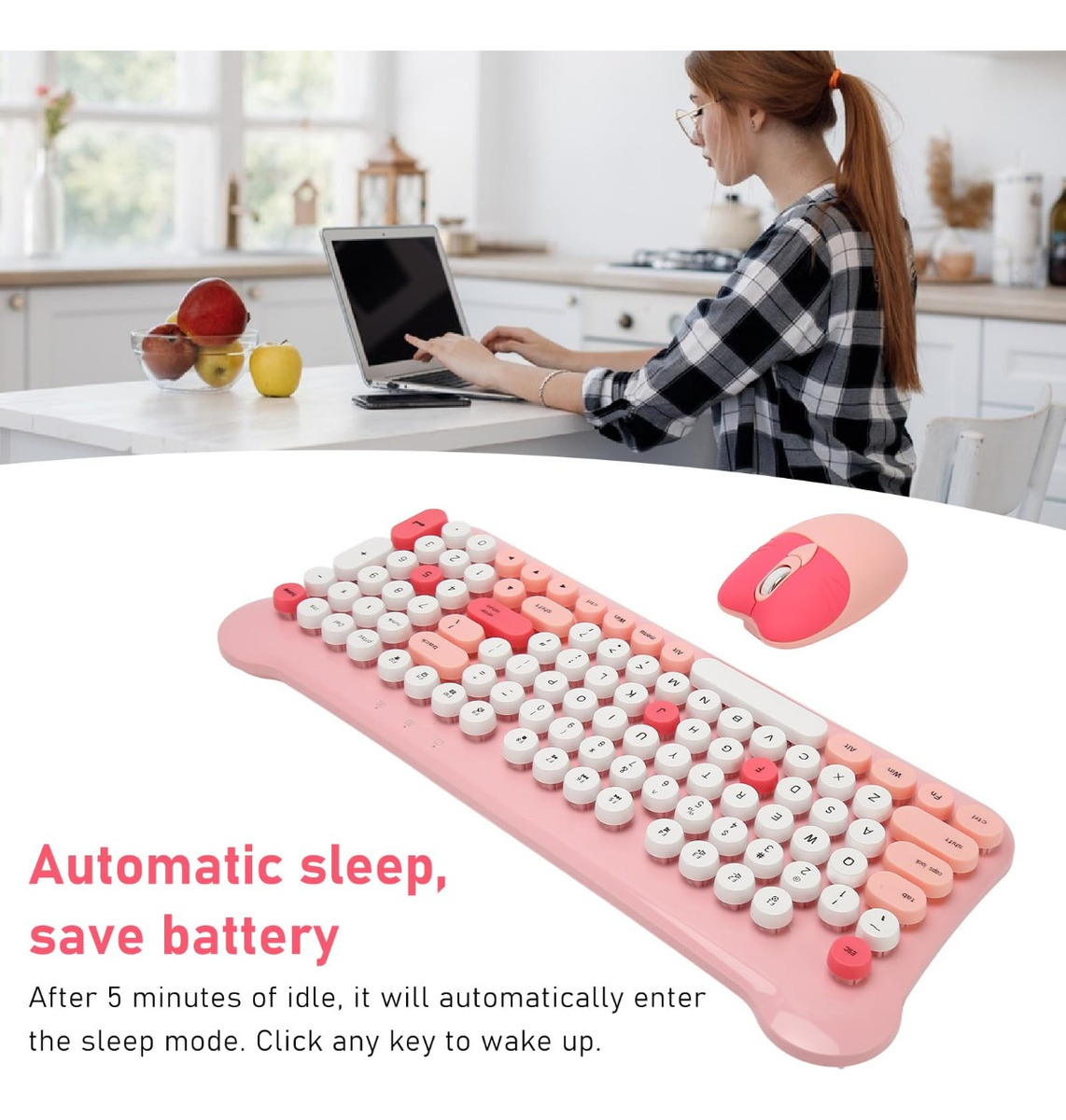 KITS TECLADO MOUSE PRETTY COMPUTADOR PORTATIL USB LAU - 2