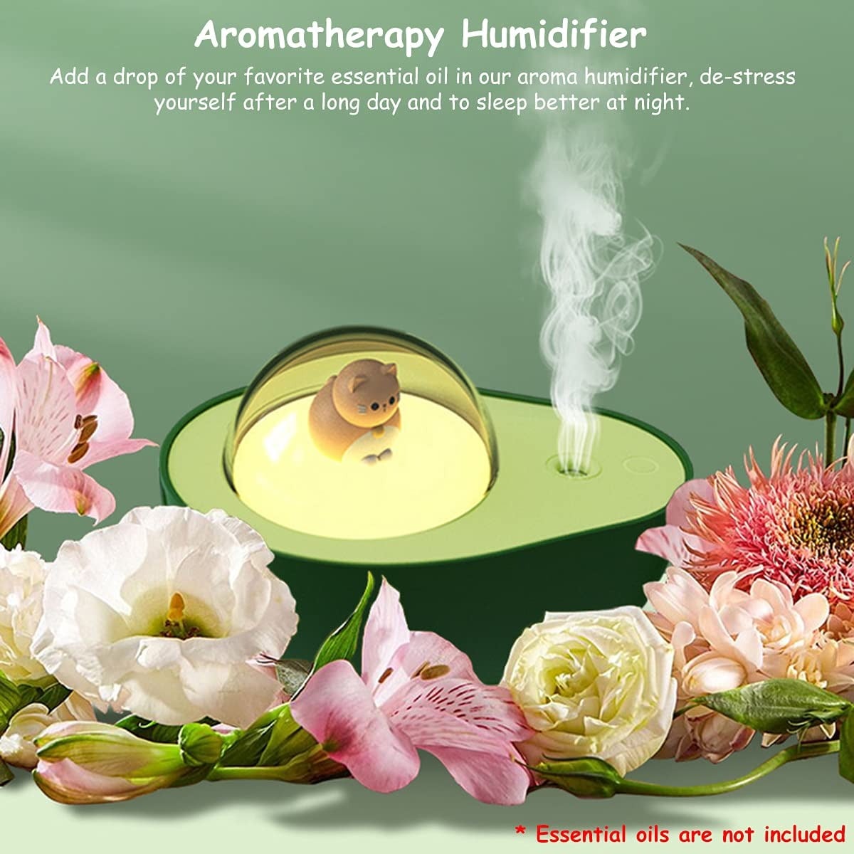 HUMIDIFICADOR AVOCADO AROMATERAPIA DORMITORIO HOGAR LAU - 7