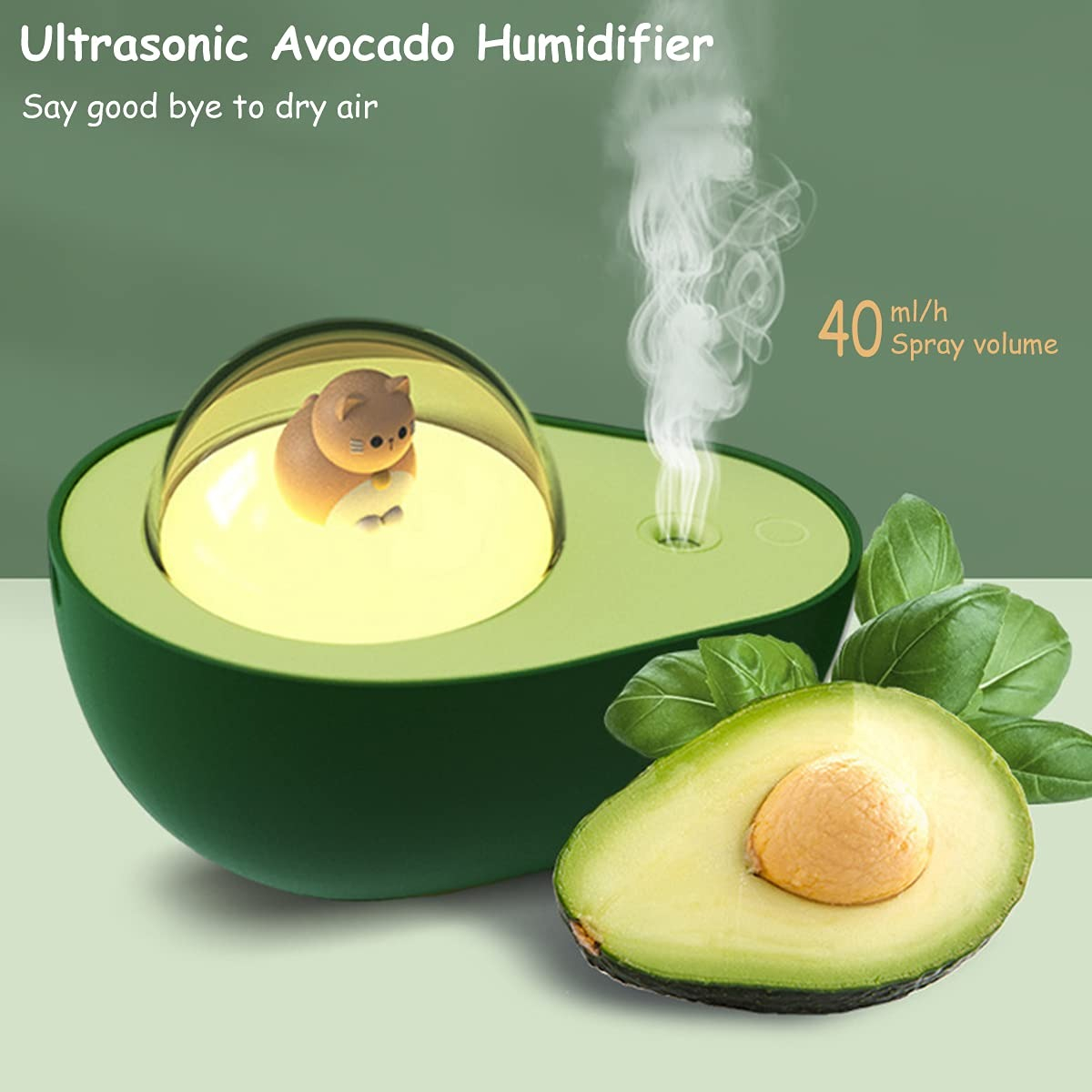 HUMIDIFICADOR AVOCADO AROMATERAPIA DORMITORIO HOGAR LAU - 10