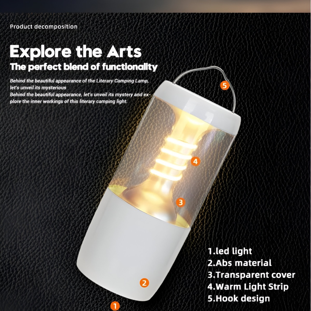 LAMPARA MESA SC LED CAMPING LUZ RECARGABLE EXTERIORES LAU - 9