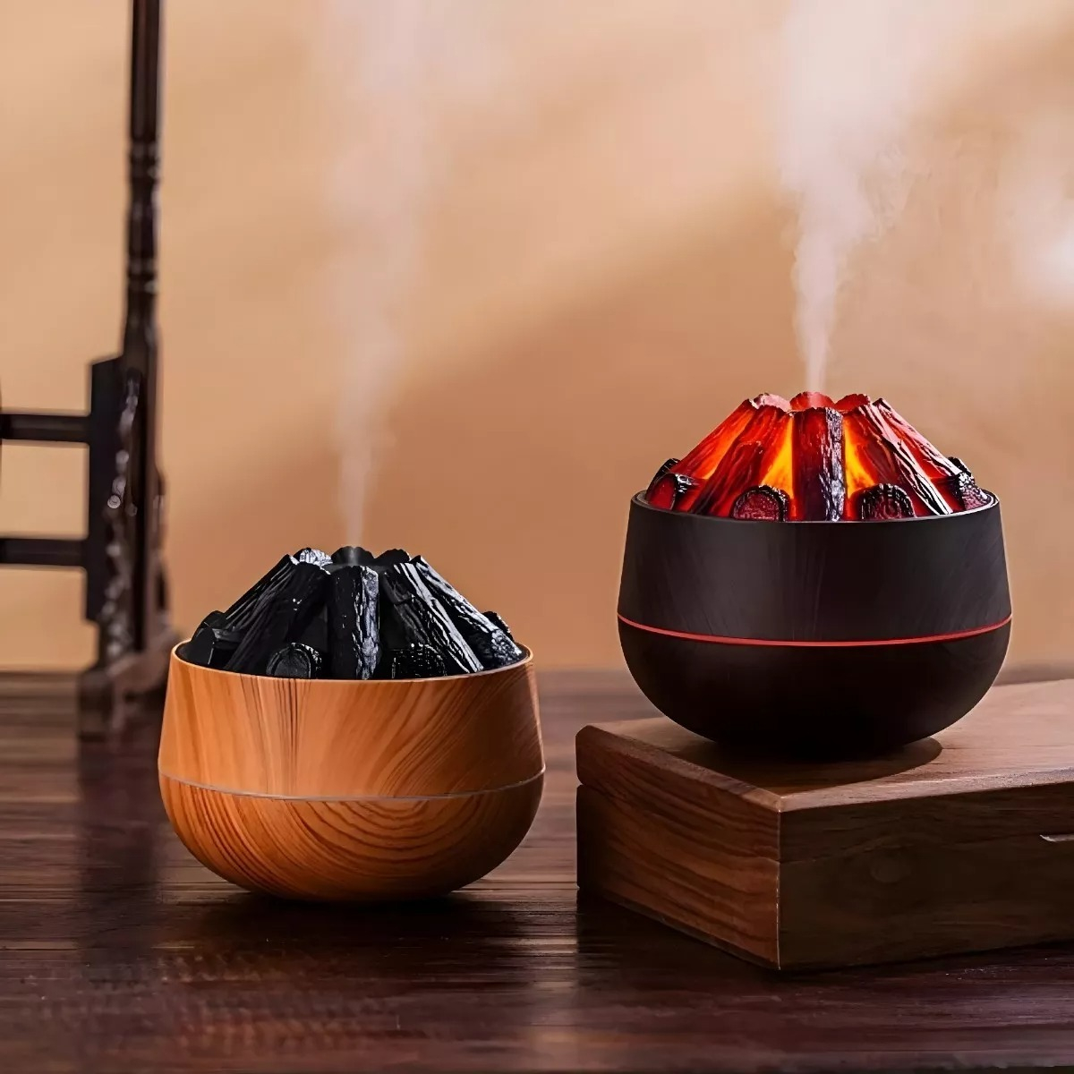 HUMIDIFICADOR FUEGO CARBON NIEBLA FRIA HOGAR DORMITORIO LAU - 3