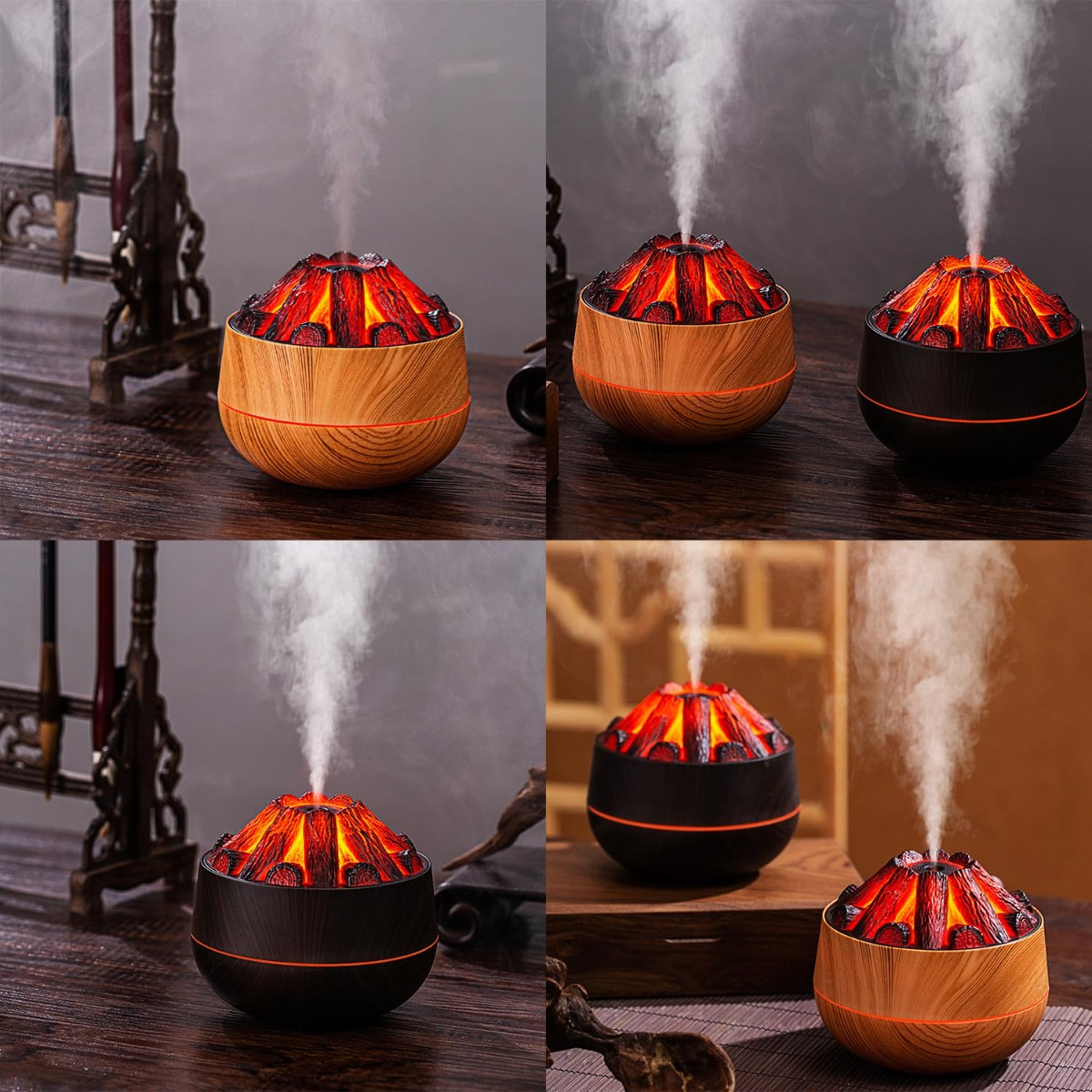 HUMIDIFICADOR FUEGO CARBON NIEBLA FRIA HOGAR DORMITORIO LAU - 5