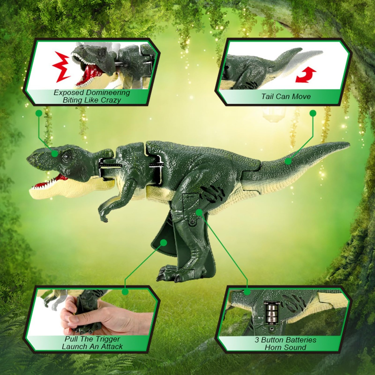 SET SC 2 JUGUETES DINOSAURIO T-REX ZAZAZA DIVERTIDO NIÑOS LAU - 10