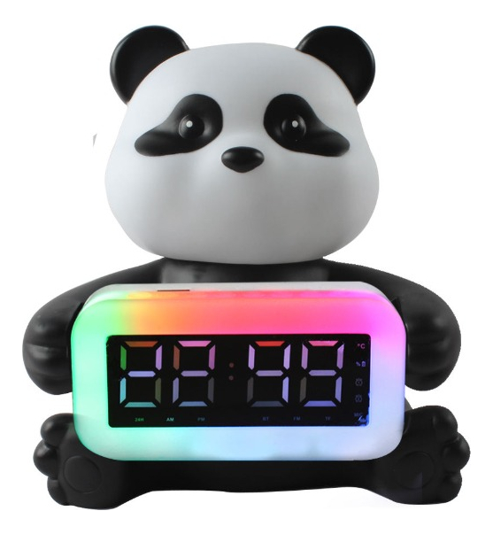 RADIO DESPERTADOR OSITO LUZ RGB MUSICA RECARGABLE LAU - 1