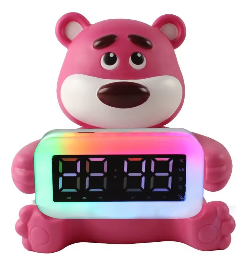 RADIO DESPERTADOR OSITO LUZ RGB MUSICA RECARGABLE LAU - 3