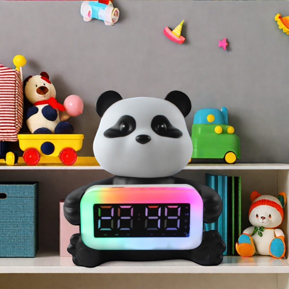 RADIO DESPERTADOR OSITO LUZ RGB MUSICA RECARGABLE LAU - 6