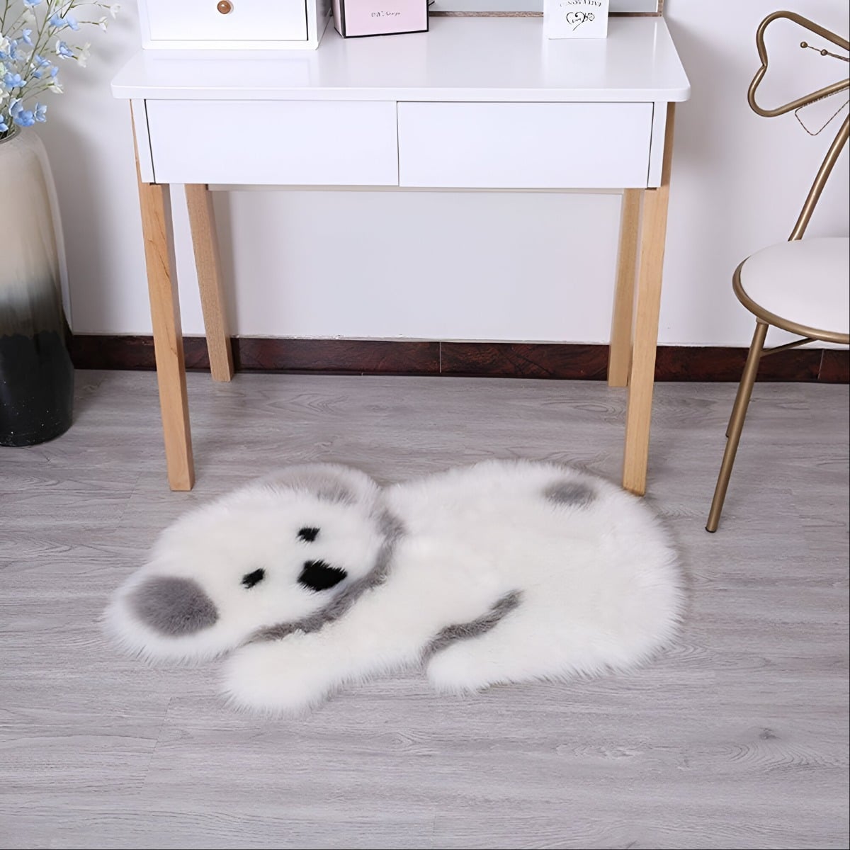 ALFOMBRA CONTEMPORÁNEA MODERNA KOALA ANTIDESLIZANTE BLANCO GRIS JHN 60 X 90 CM - 3