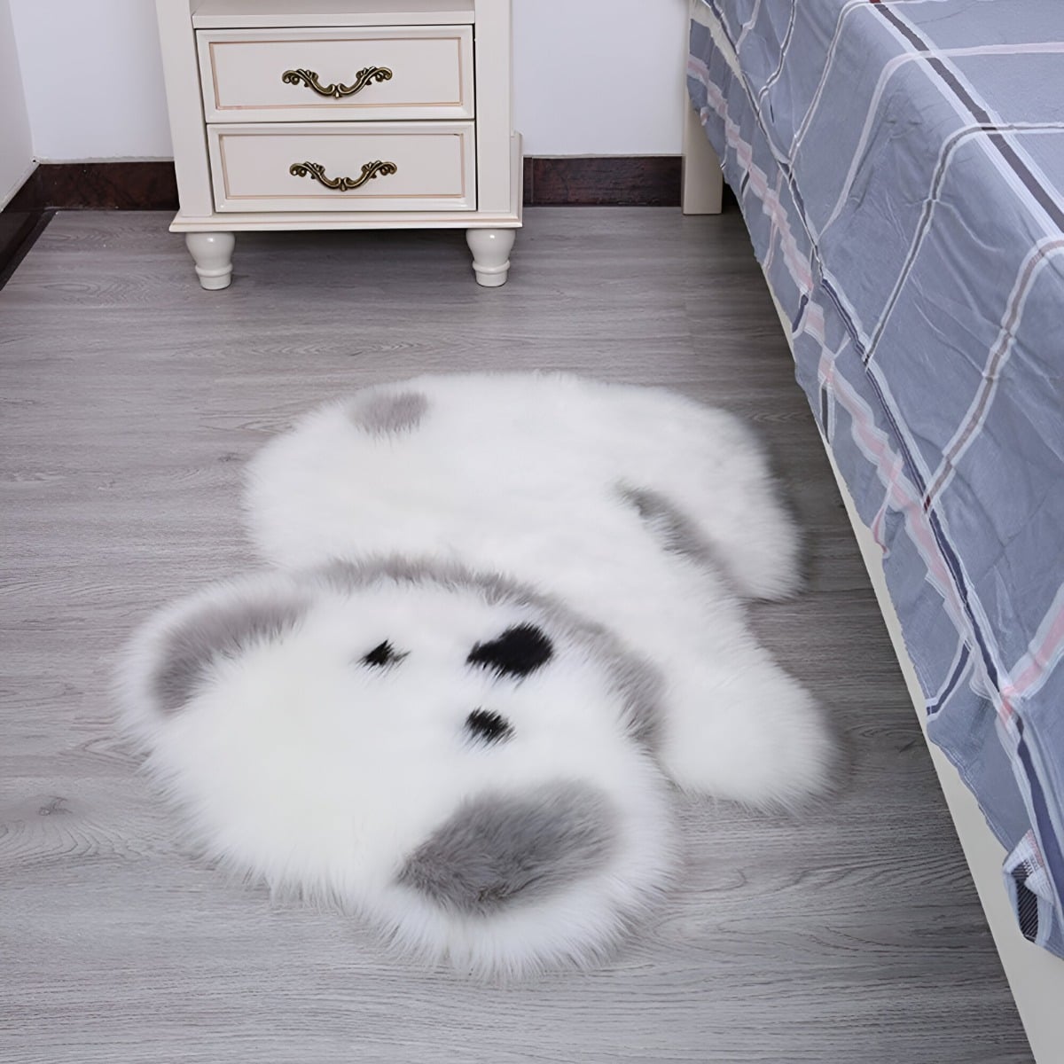 ALFOMBRA CONTEMPORÁNEA MODERNA KOALA ANTIDESLIZANTE BLANCO GRIS JHN 60 X 90 CM - 4