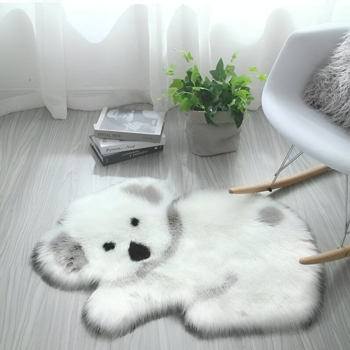 ALFOMBRA CONTEMPORÁNEA MODERNA KOALA ANTIDESLIZANTE BLANCO GRIS JHN 60 X 90 CM - 10
