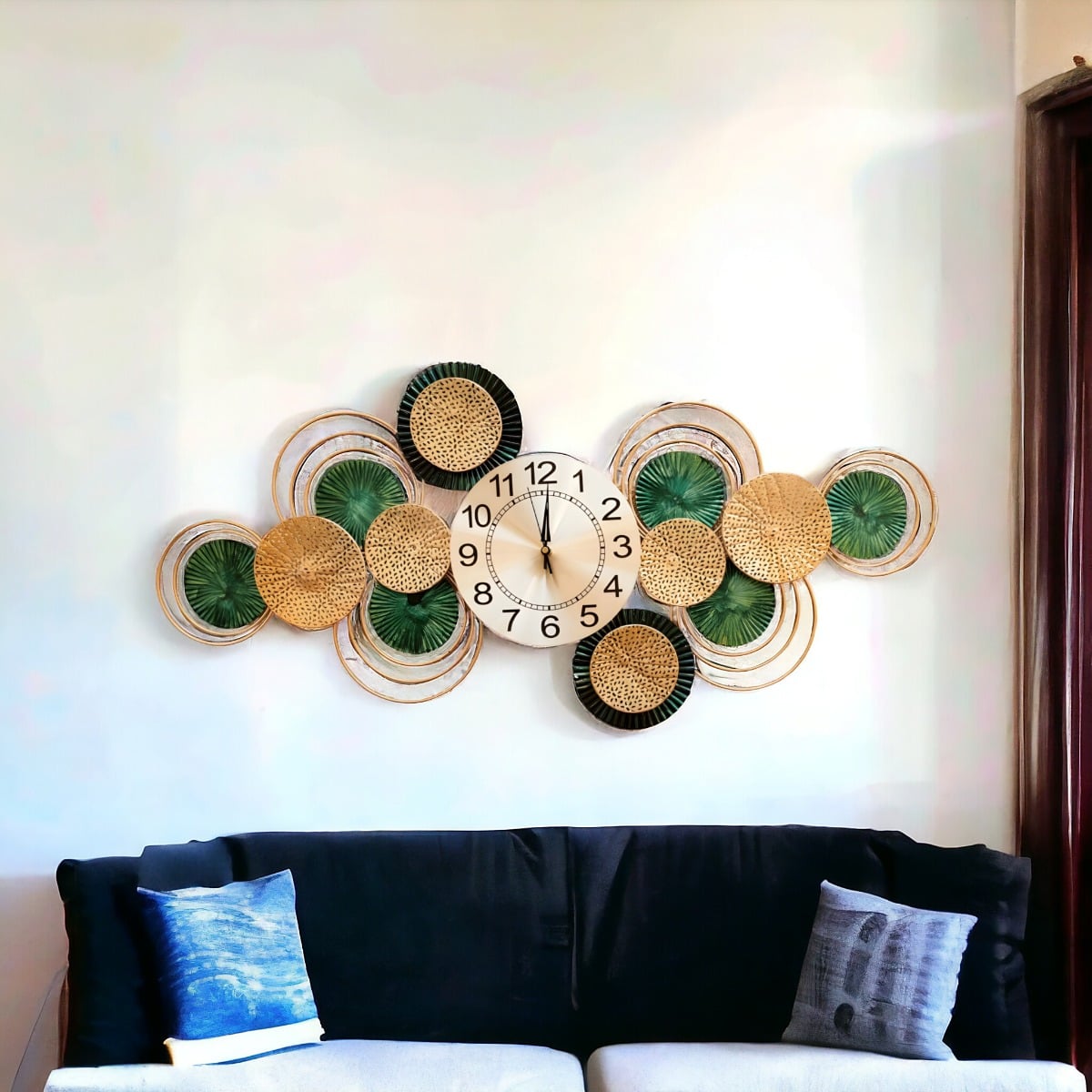 RELOJ PARED MODERNO SILENCIOSO DECORATIVO GRANDE JHN - 2