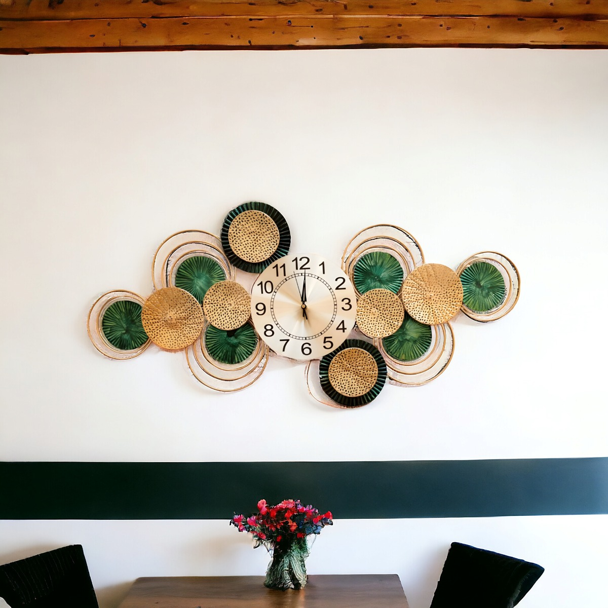 RELOJ PARED MODERNO SILENCIOSO DECORATIVO GRANDE JHN - 7