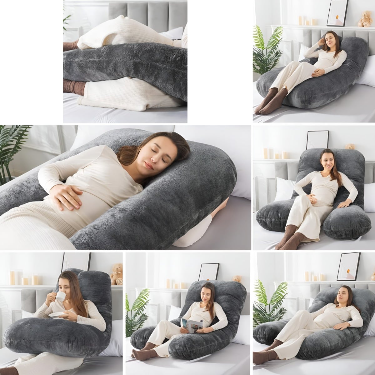 COJÍN ALMOHADA MATERNAL U FUNDA EXTRA SUAVE MULTIUSOS JHN MULTICOLOR - 5