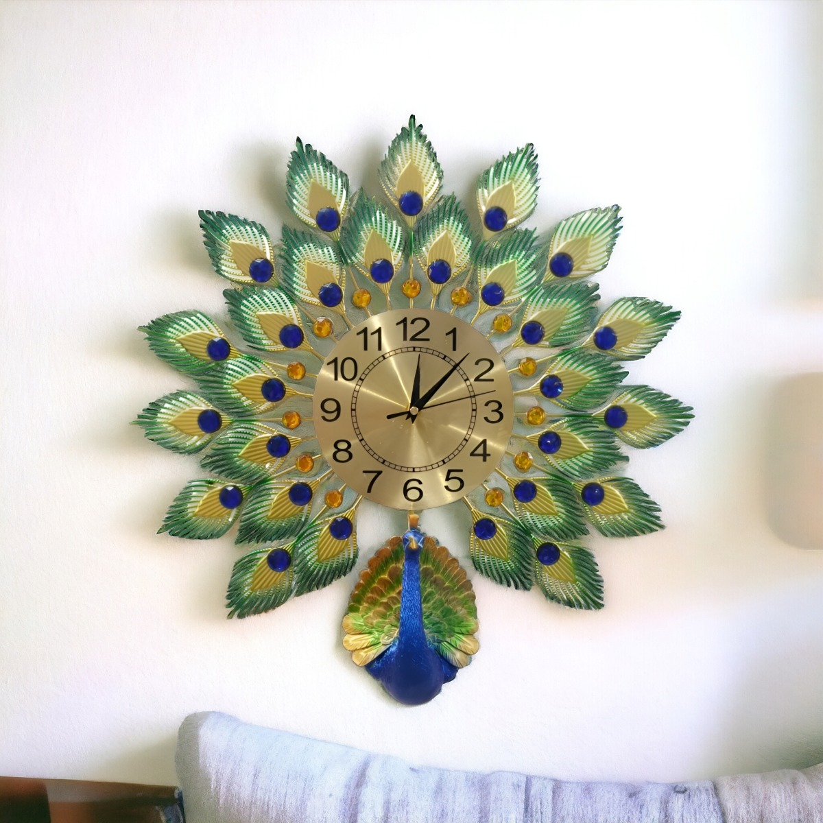 RELOJ PARED PAVO REAL GRANDE DECORATIVO CREATIVO JHN - 7