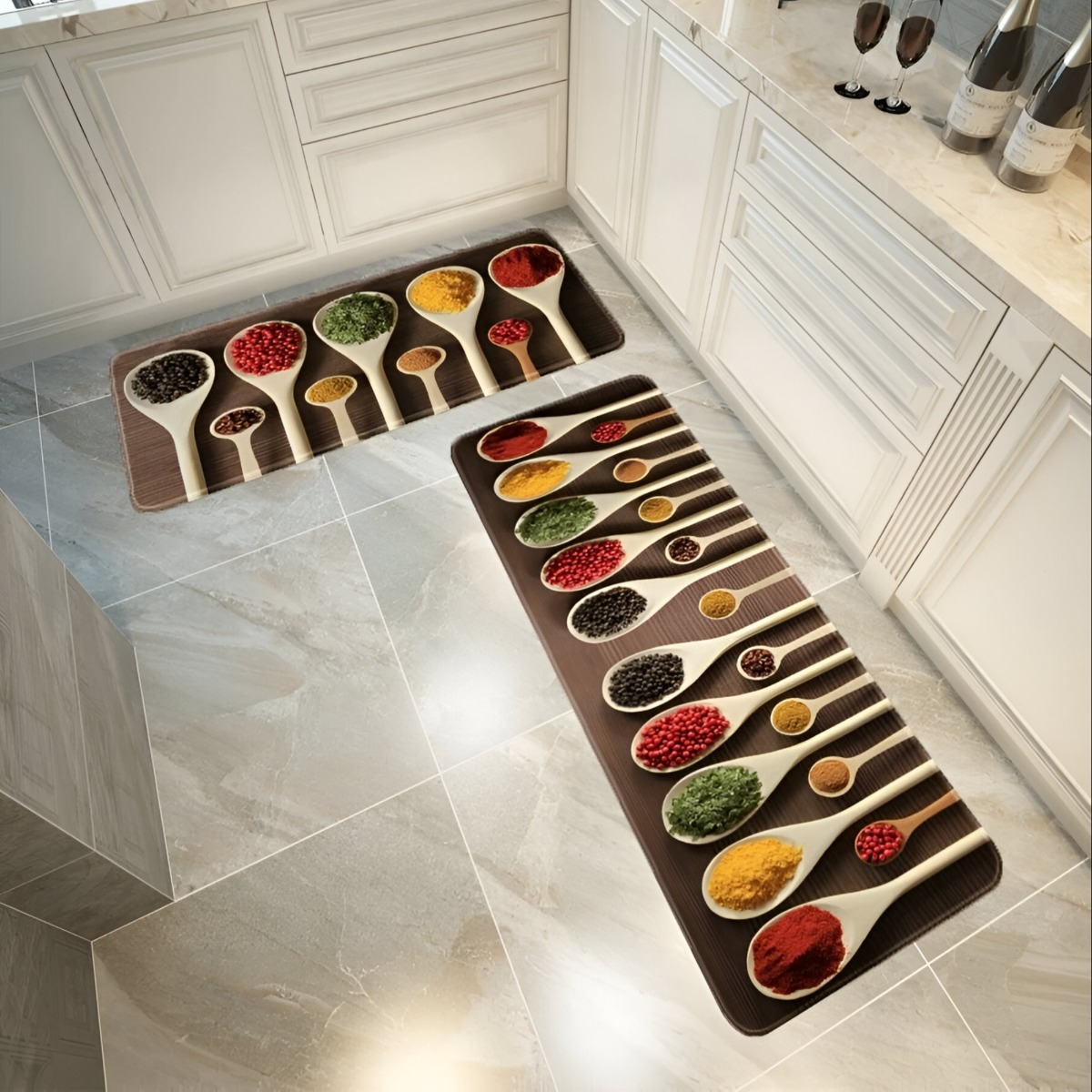 ALFOMBRA CONTEMPORÁNEA MODERNA COCINA 2 PIEZAS DECORATIVA ANTIDESLIZANTE JHN 60 X 40 CM - 7