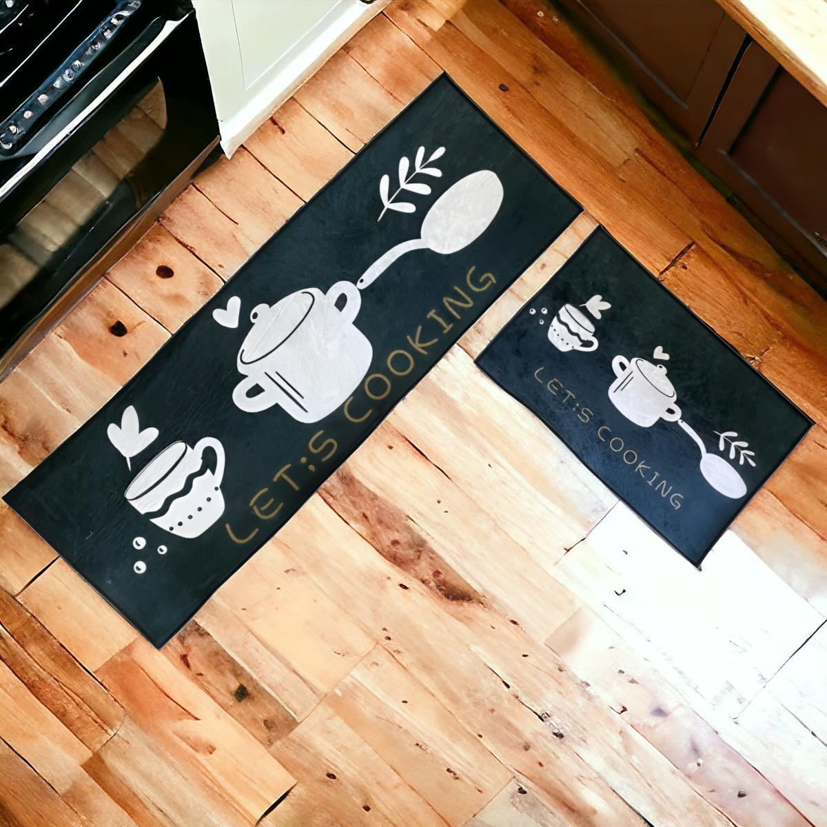 ALFOMBRA CONTEMPORÁNEA MODERNA COCINA ANTIDESLIZANTE 2 PIEZAS DECORATIVA PISO JHN 60 X 40 CM - 3