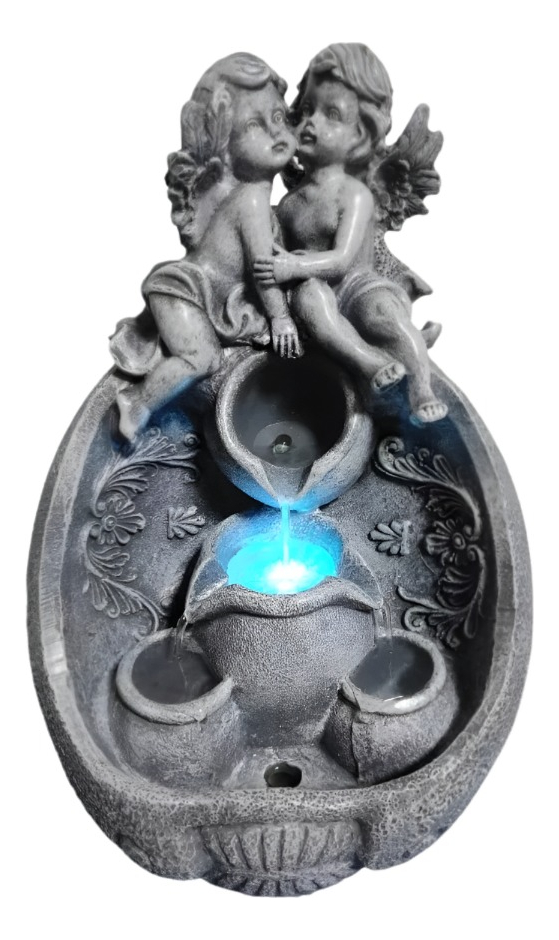 FUENTE AGUA ANGELES CON LUZ LED DECORATIVA JHN - 1