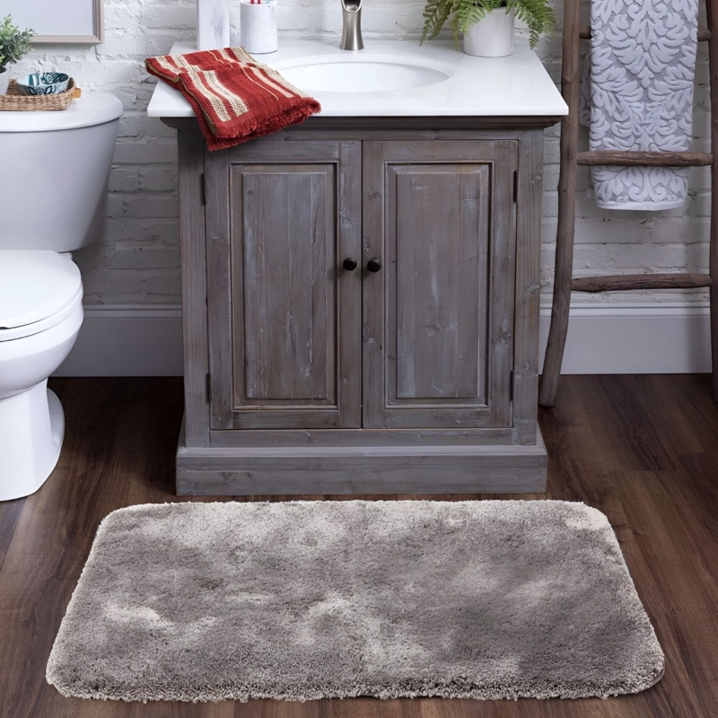 SET DE 5 ALFOMBRA BAÑO MODERNA ANTIDESLIZANTE PELO SUAVE JHN - 6