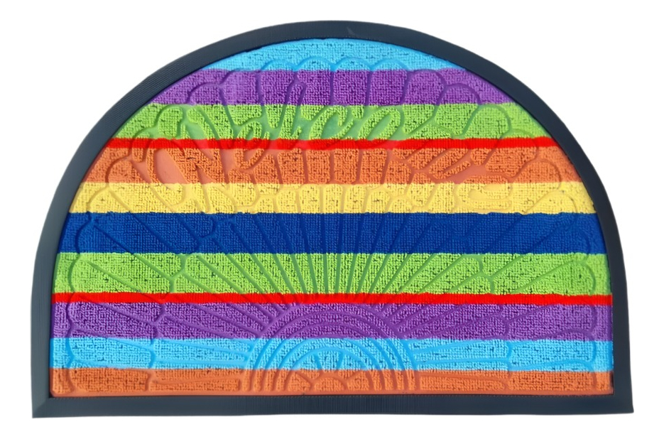 SET DE 4 ALFOMBRA ARCOIRIS HOGAR ENTRADA ANTIDESLIZANTE JHN - 1