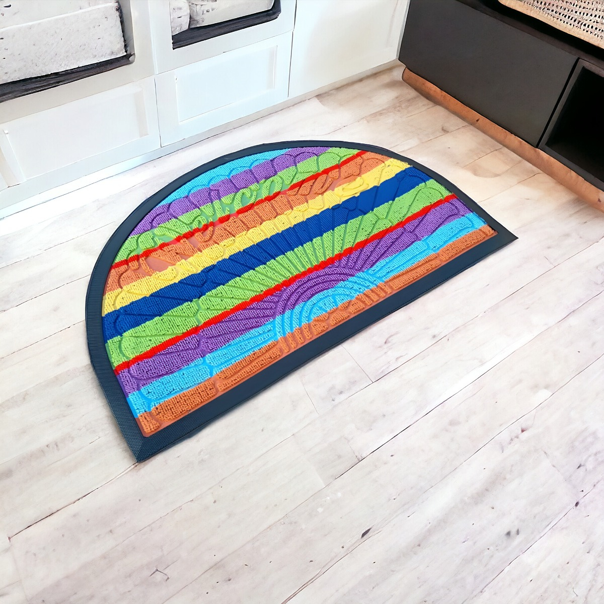 SET DE 4 ALFOMBRA ARCOIRIS HOGAR ENTRADA ANTIDESLIZANTE JHN - 2