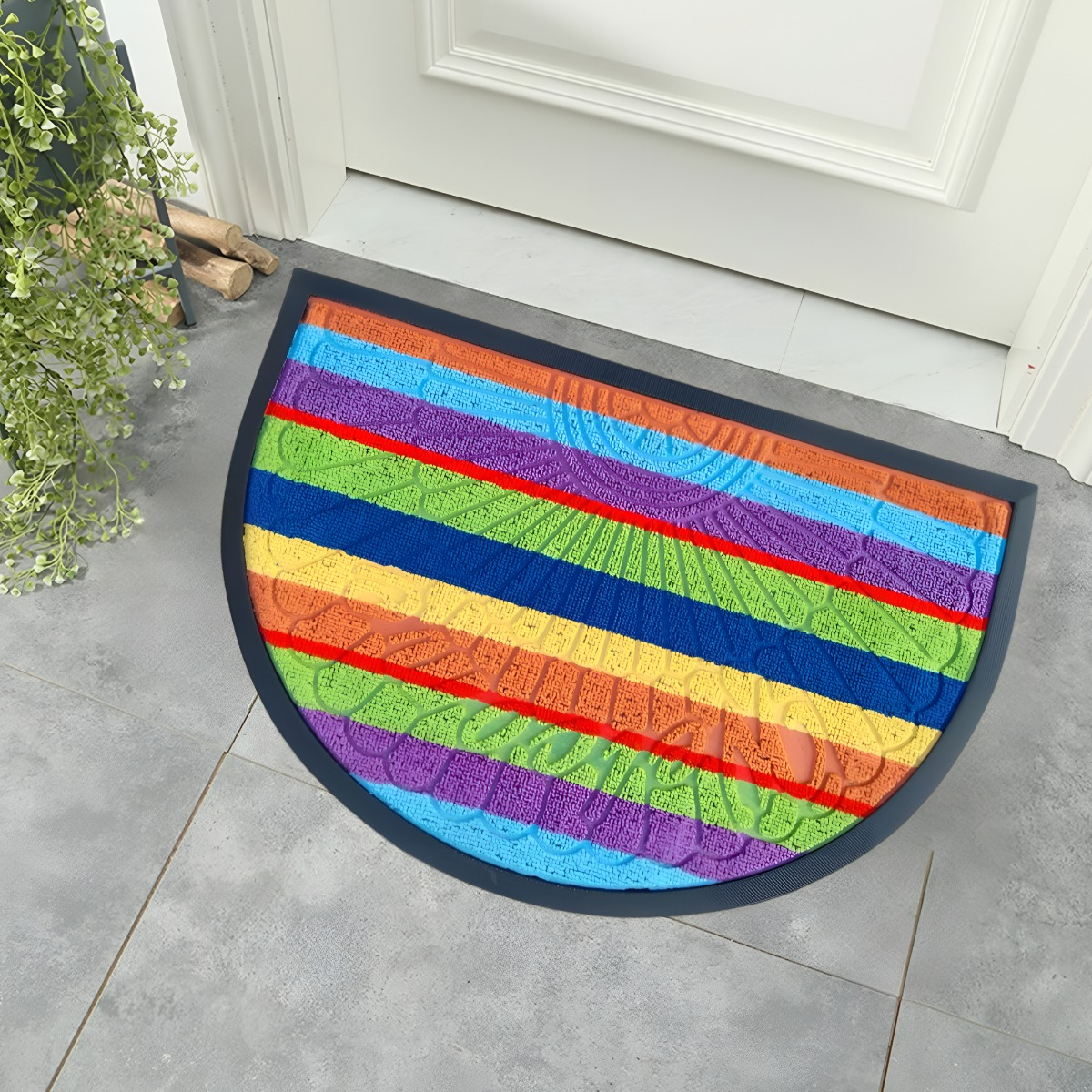 SET DE 4 ALFOMBRA ARCOIRIS HOGAR ENTRADA ANTIDESLIZANTE JHN - 7
