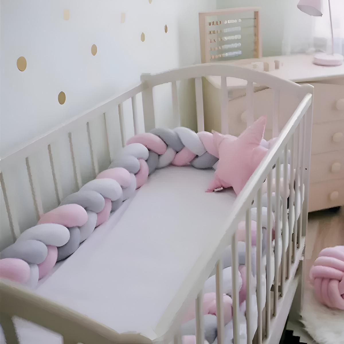 TRENZA COJÍN SEGURIDAD PARA CUNA BEBES PROTECCIÓN JHN - 8
