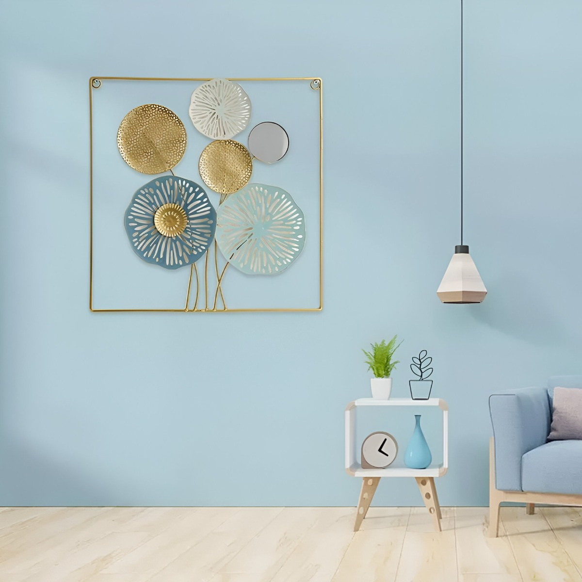 DECORACIÓN PARED ESPEJO METAL MODERNO EXQUISITO ADORNO JHN - 8