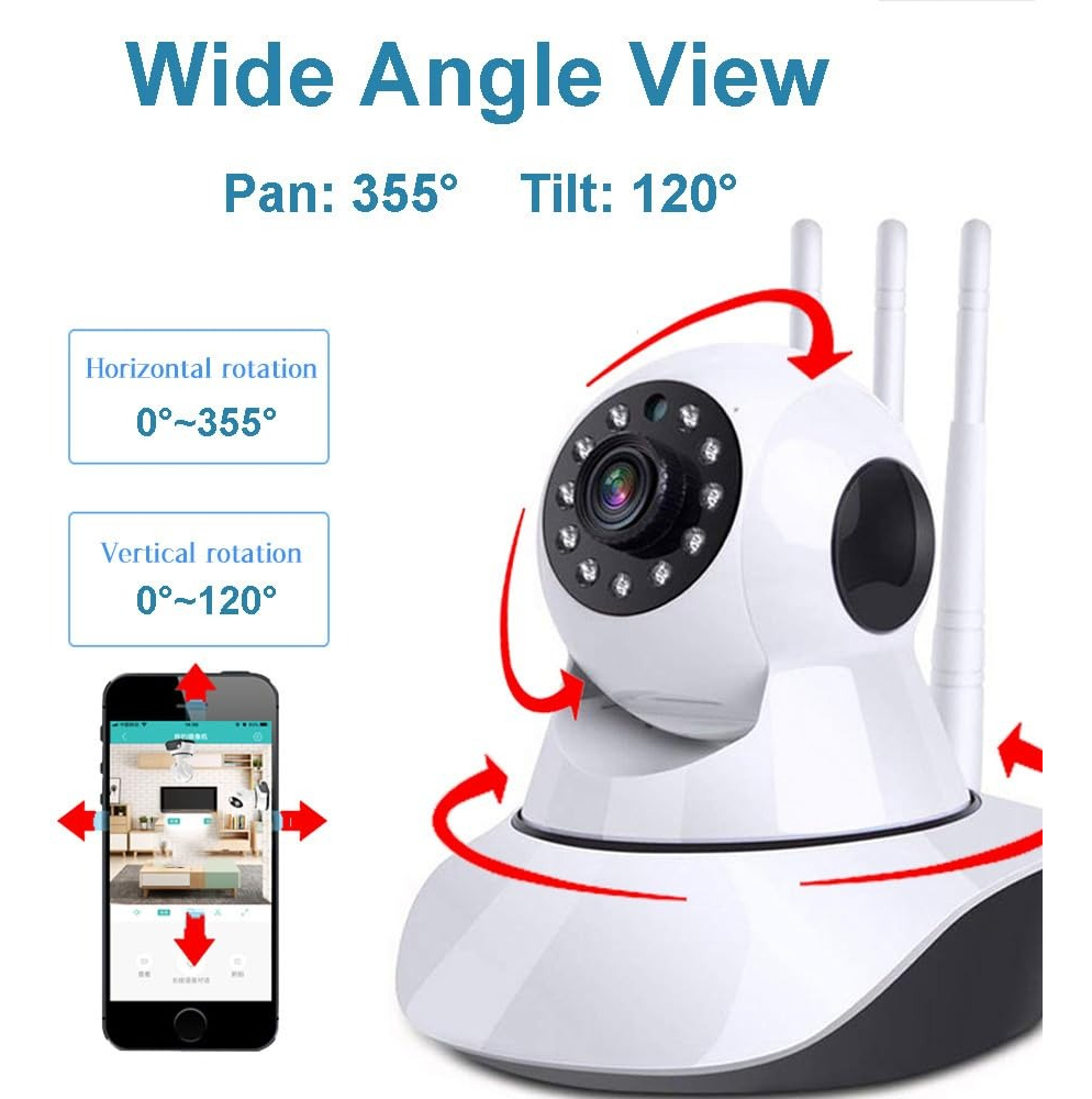 CAMARA SEGURIDAD 360° HD INTERIOR ESCRITORIO HOGAR LAU - 5