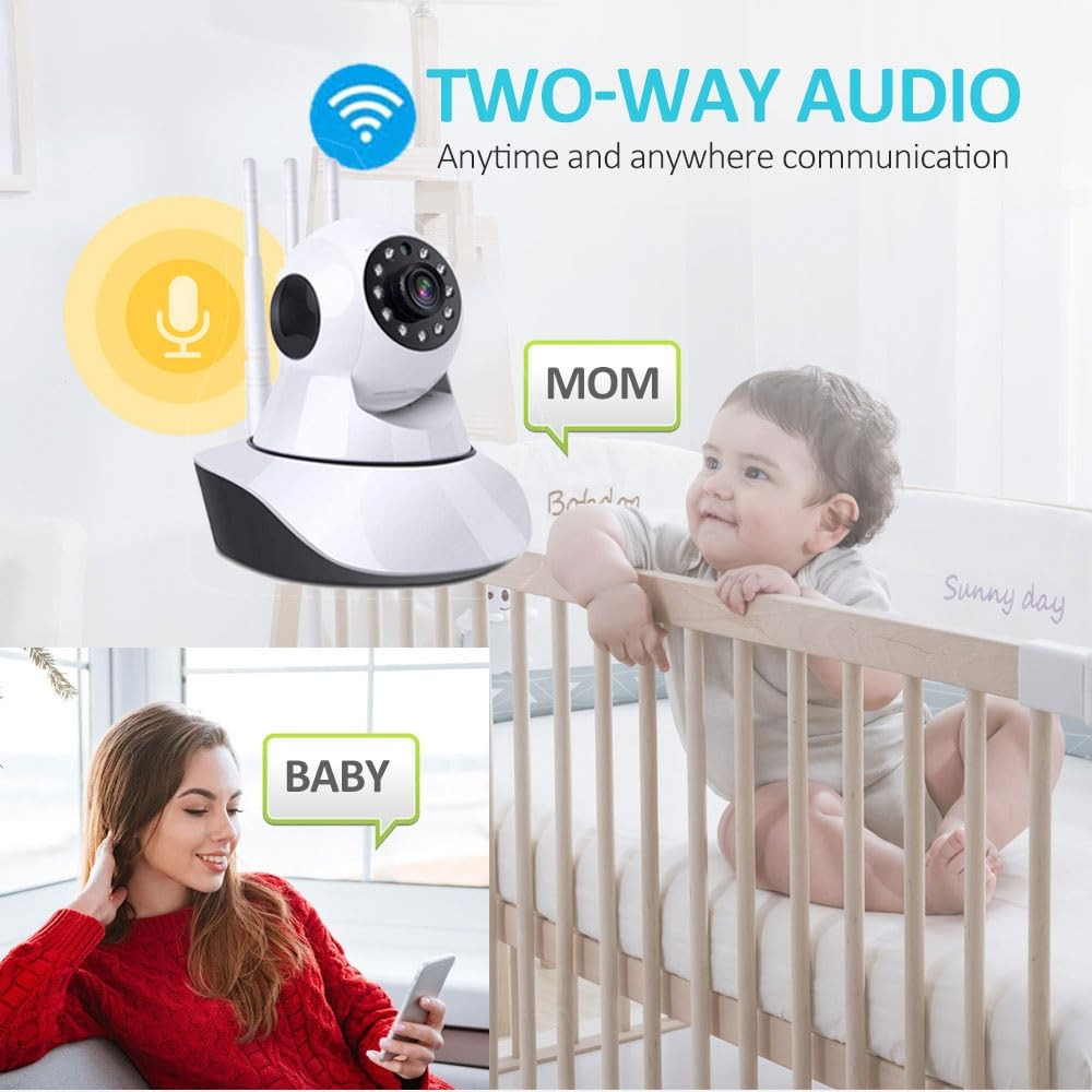 CAMARA SEGURIDAD 360° HD INTERIOR ESCRITORIO HOGAR LAU - 9