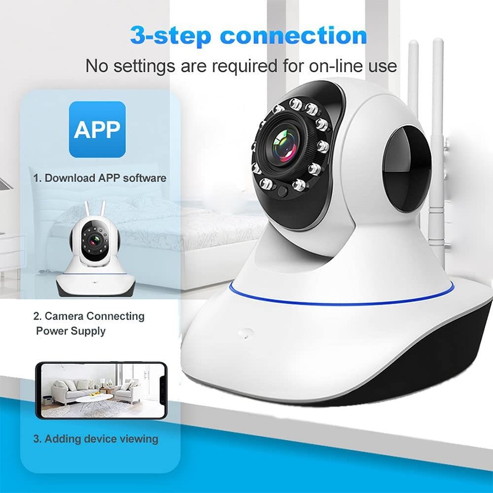 CAMARA SEGURIDAD 360° HD INTERIOR ESCRITORIO HOGAR LAU - 10