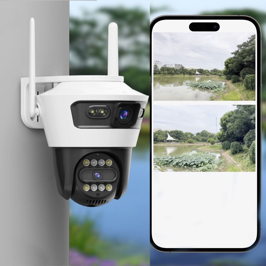CAMARA SEGURIDAD EXTERIOR DOBLE LENTE INFRARROJOS LAU - 6