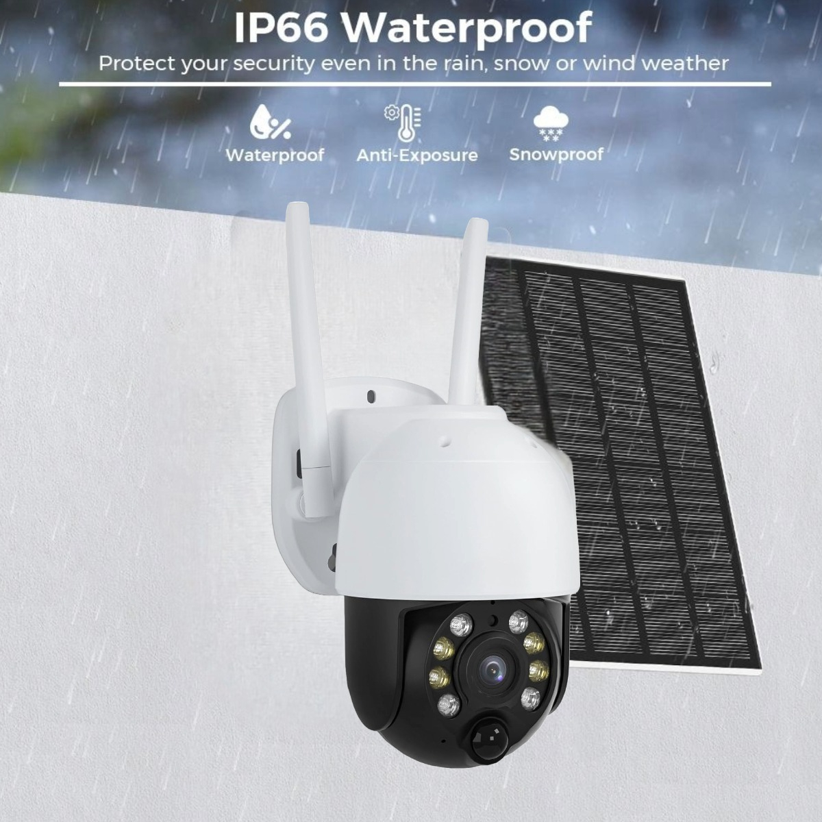CAMARA SEGUIDAD SOLAR BATERIA RECARGABLE EXTERIOR HOGAR LAU - 7