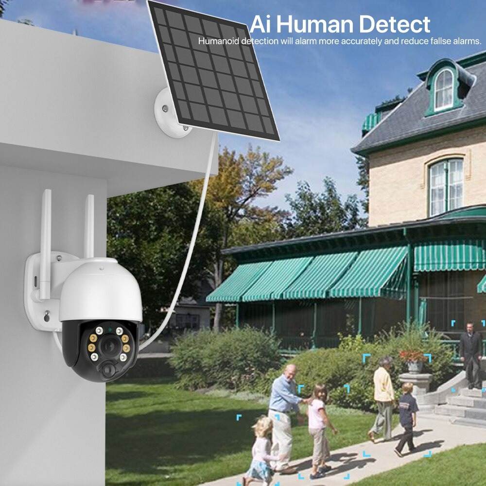CAMARA SEGUIDAD SOLAR BATERIA RECARGABLE EXTERIOR HOGAR LAU - 10
