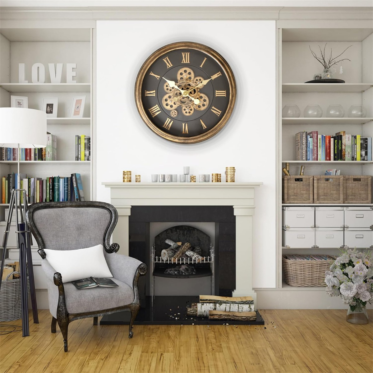 RELOJ PARED DECORATIVO VINTAGE HOGAR OFICINA COCINA LAU - 4