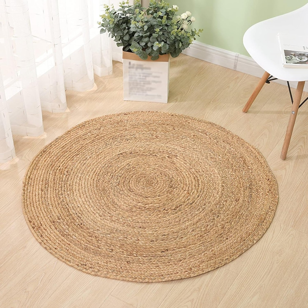 ALFOMBRA TRENZADA YUTE TEJIDA NATURAL BOHEMIO DECORATIVA JHN - 4