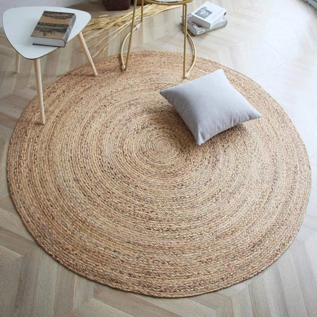 ALFOMBRA TRENZADA YUTE TEJIDA NATURAL BOHEMIO DECORATIVA JHN - 6