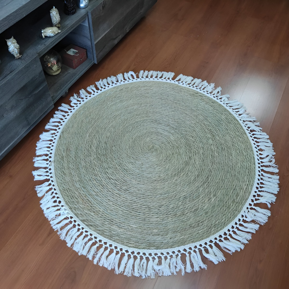ALFOMBRA YUTE FIBRA NATURAL REDONDA DECORACIÓN 80CM JHN - 7
