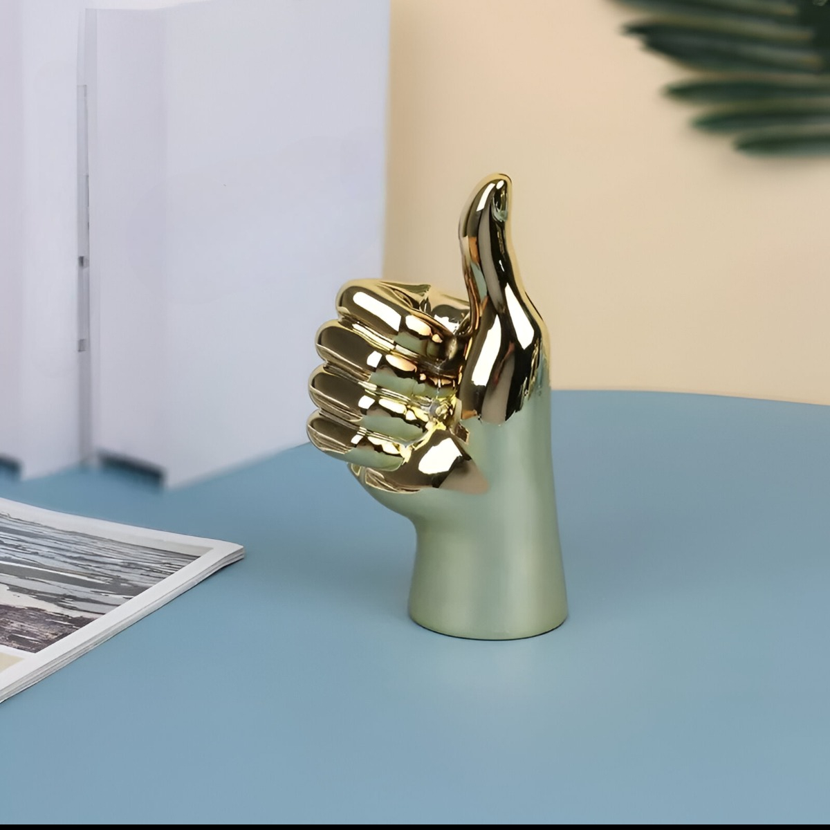 SET DE 3 FIGURA MANO DECORACIÓN DORADO SOPORTE JOYERÍA JHN - 8
