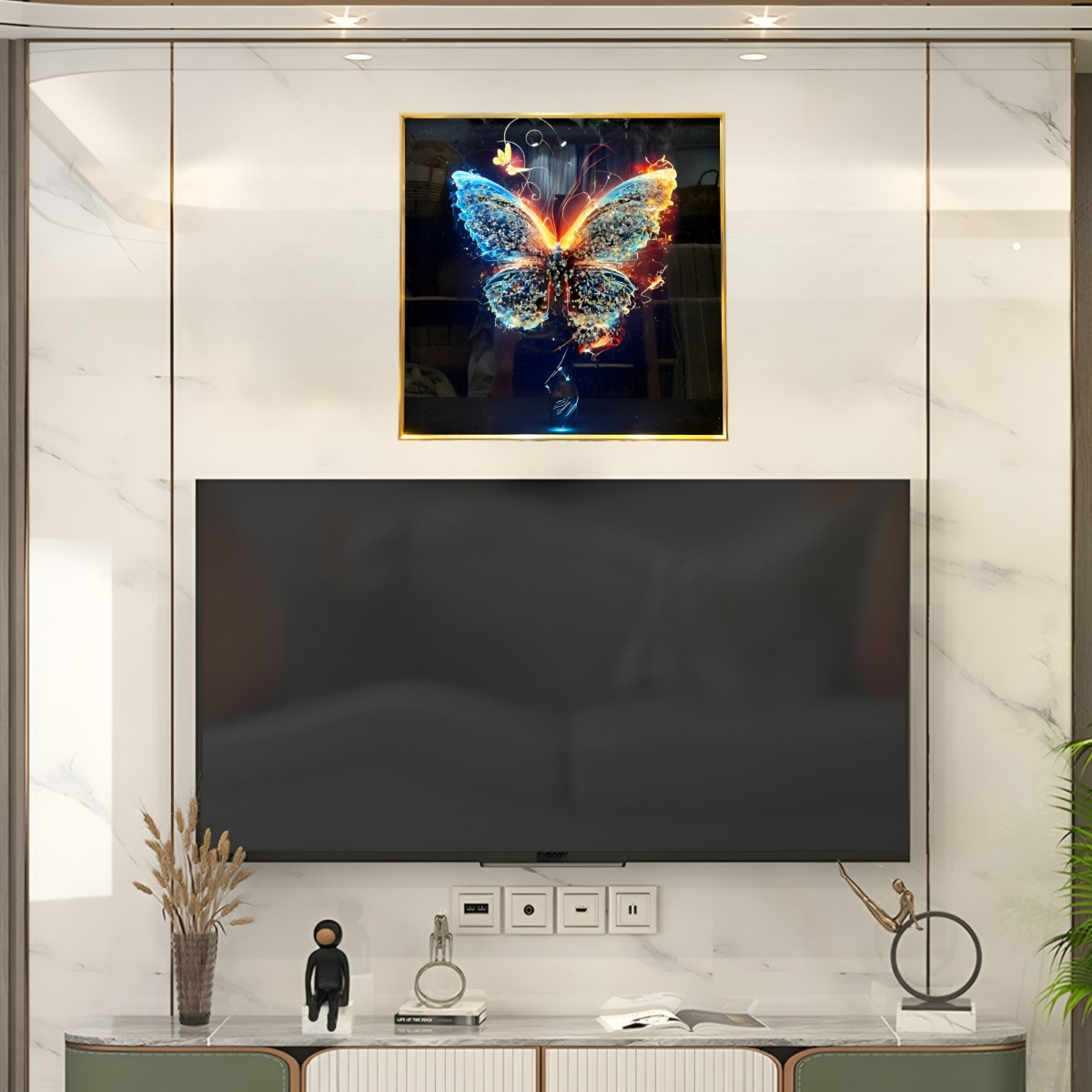 DECORACIÓN PARED MODERNO ARTE MARIPOSA PINTURA ABSTRACTA JHN - 5