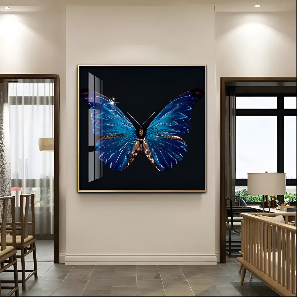 DECORACIÓN PARED ARTE PINTURA MARIPOSA ABSTRACTA MODERNO JHN - 4