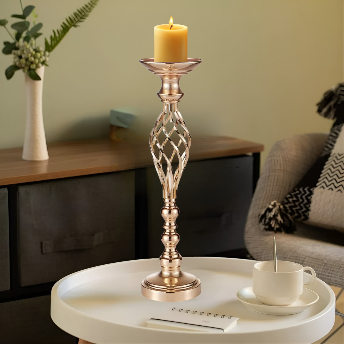 PORTAVELAS CENTRO MESA CANDELABRO DECORACIÓN 49CM JHN - 3