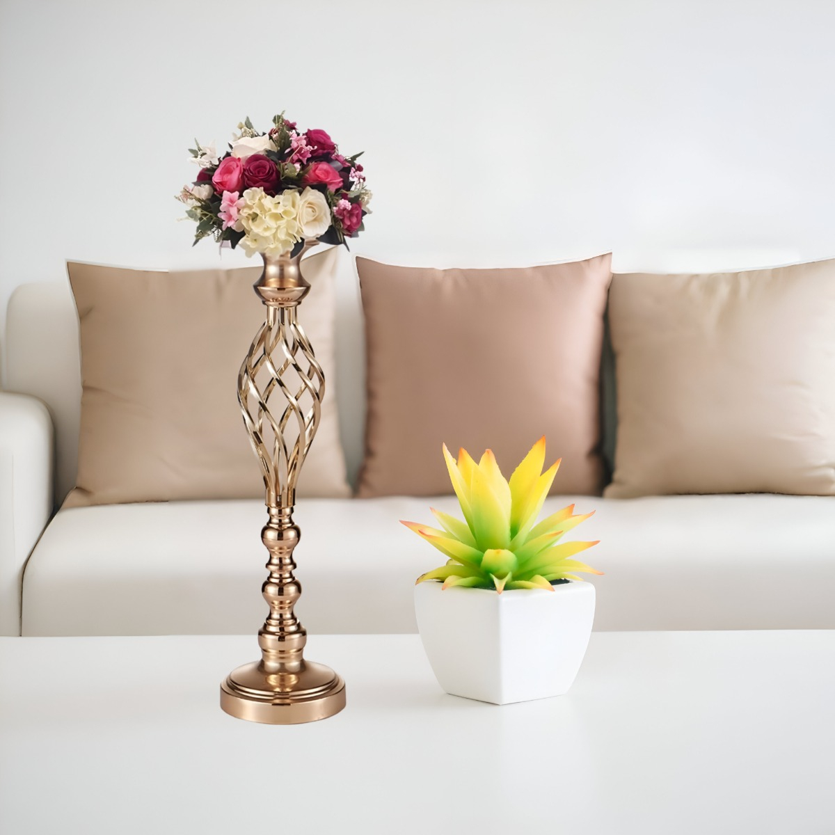 PORTAVELAS CENTRO MESA CANDELABRO DECORACIÓN 49CM JHN - 4