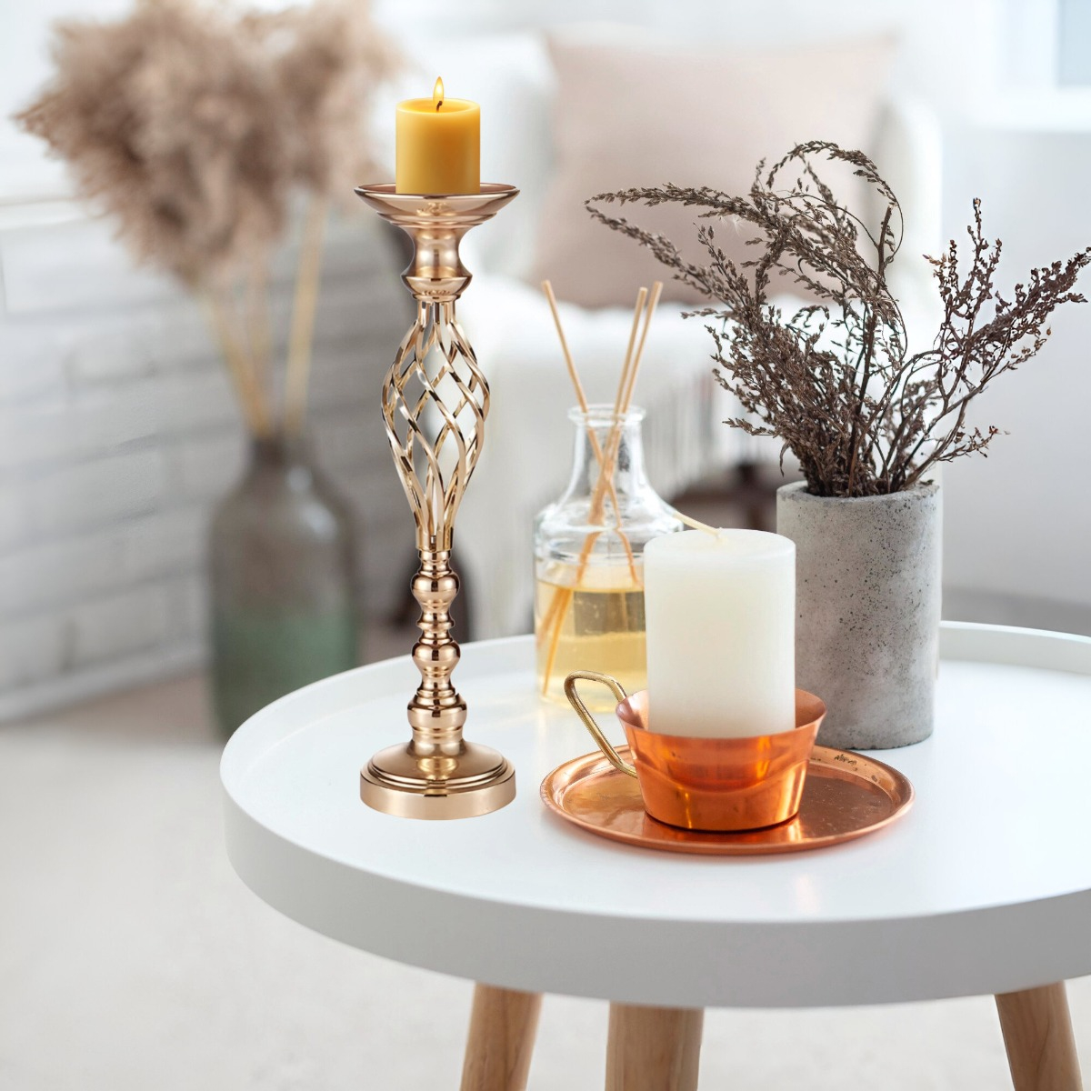 PORTAVELAS CENTRO MESA CANDELABRO DECORACIÓN 49CM JHN - 5